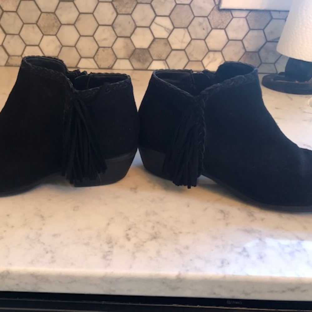 Black Booties with Fringe